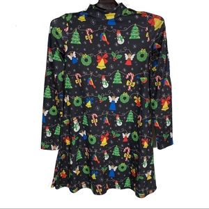 Christmas Theme Long Sleeve Mini Dress Tunic